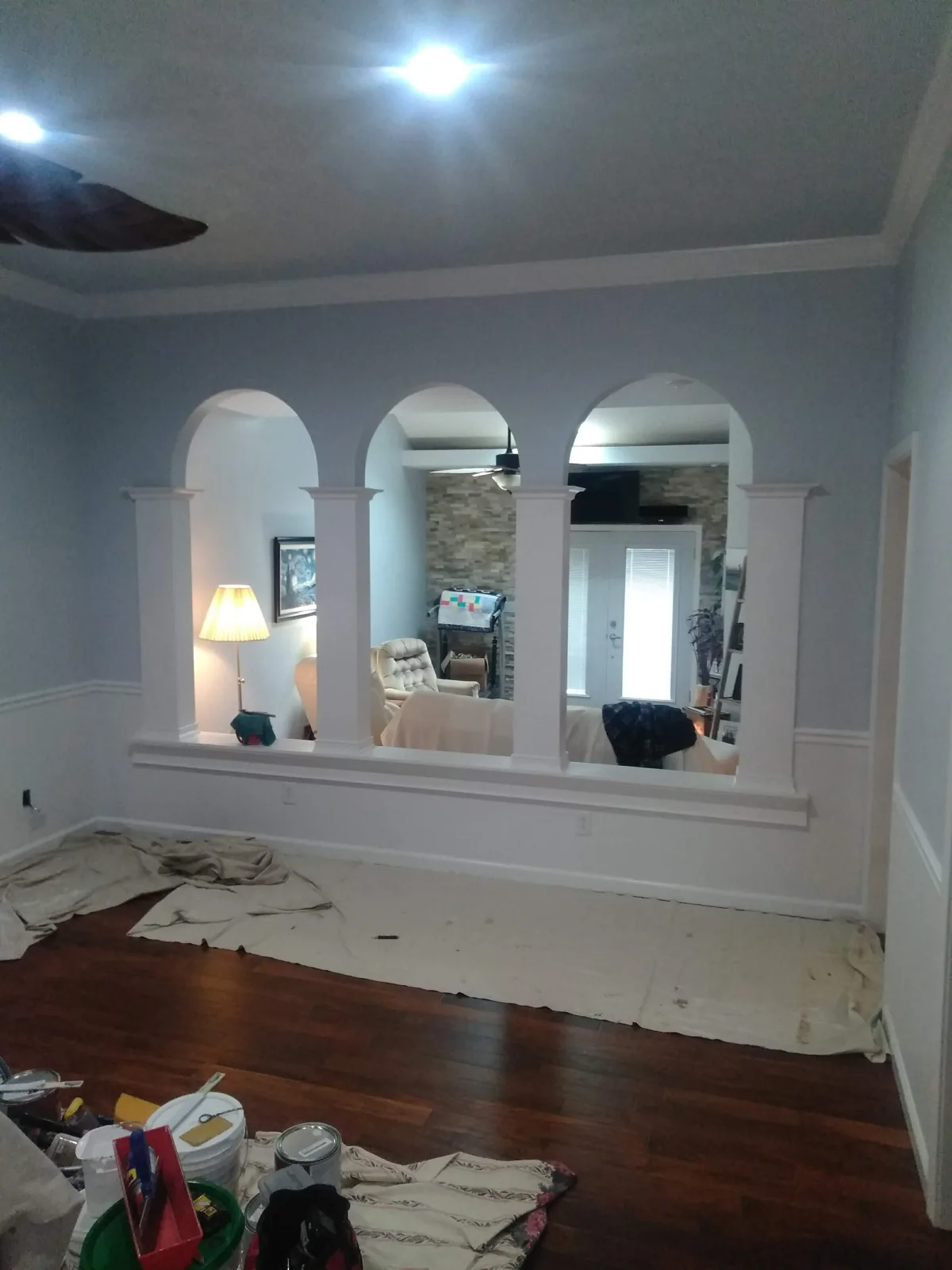 White interior arches and decorative trim